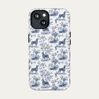 Doberman Blue Toile Phone case