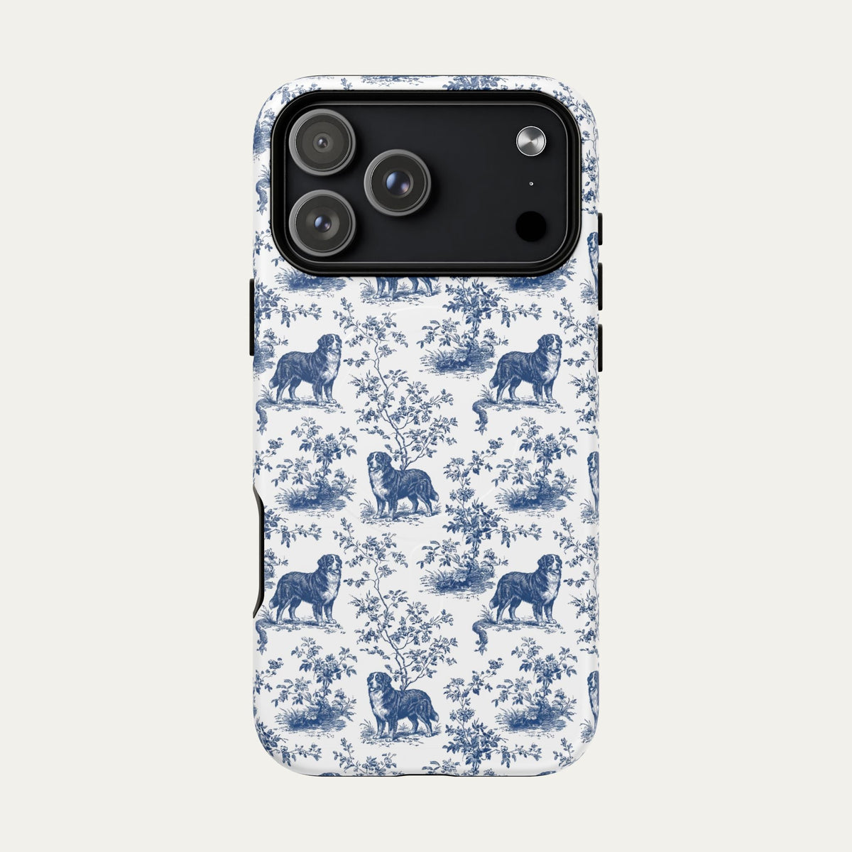 Bernese Mountain Blue Toile Phone case