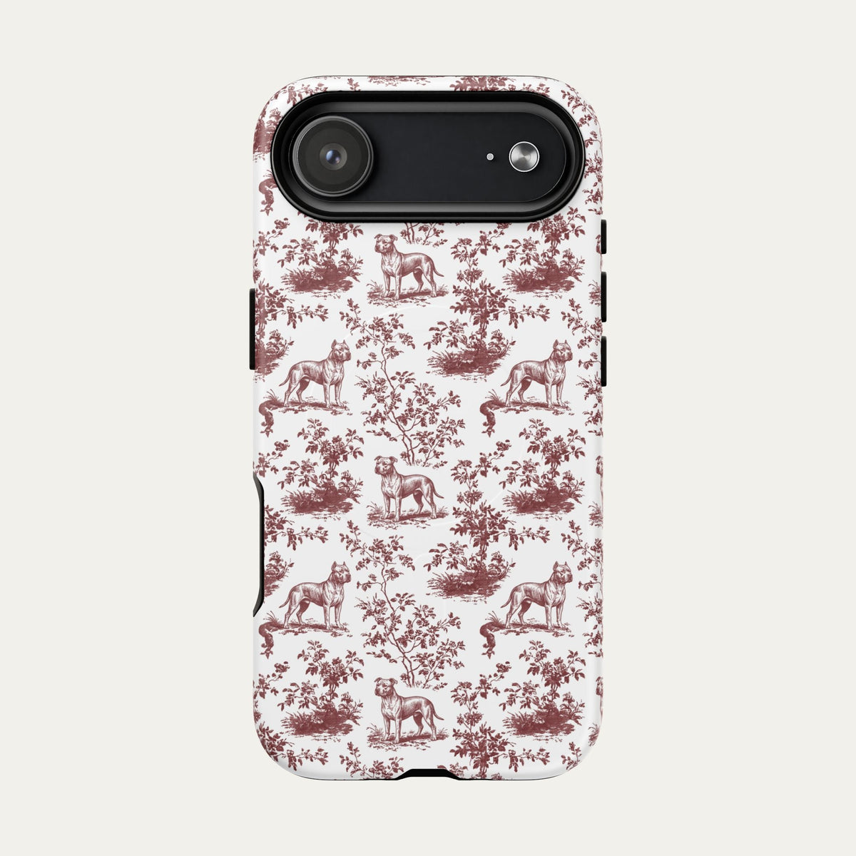 Pitbull Burgundy Toile phone Case