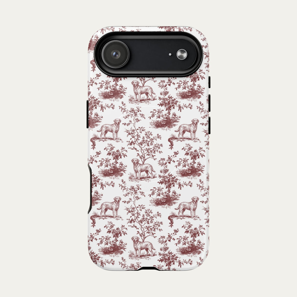 Labrador Retriever Burgundy Toile phone Case
