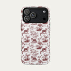 Border Collie Burgundy Toile phone Case