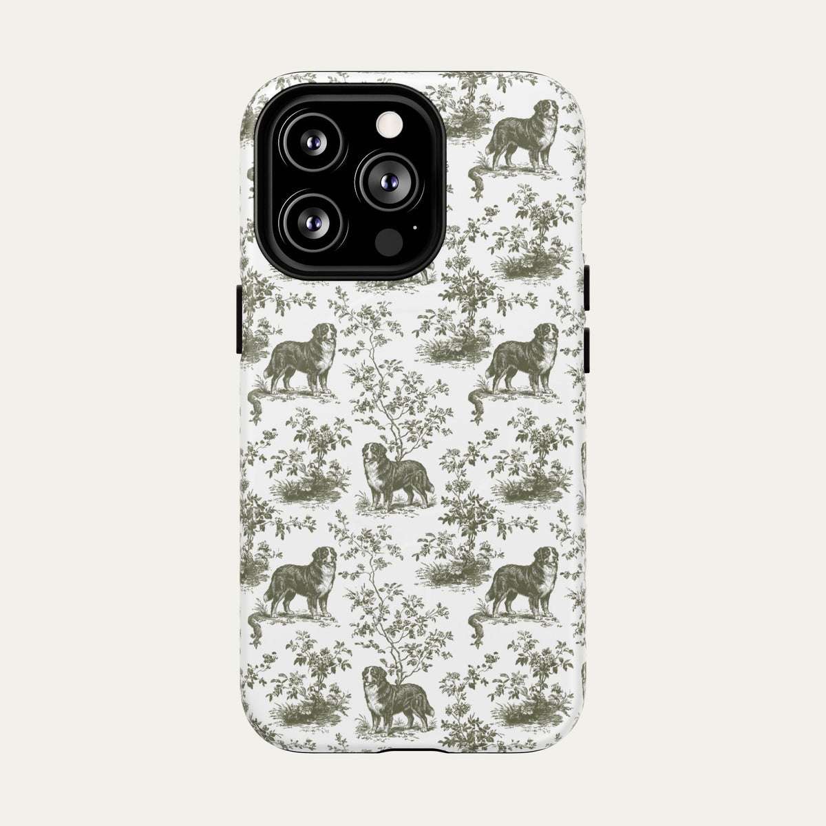 Bernese Mountain Sage Green Toile phone Case
