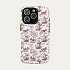 Basset Hound Burgundy Toile phone Case