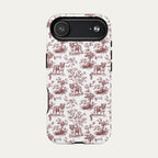 English Bulldog Burgundy Toile phone Case