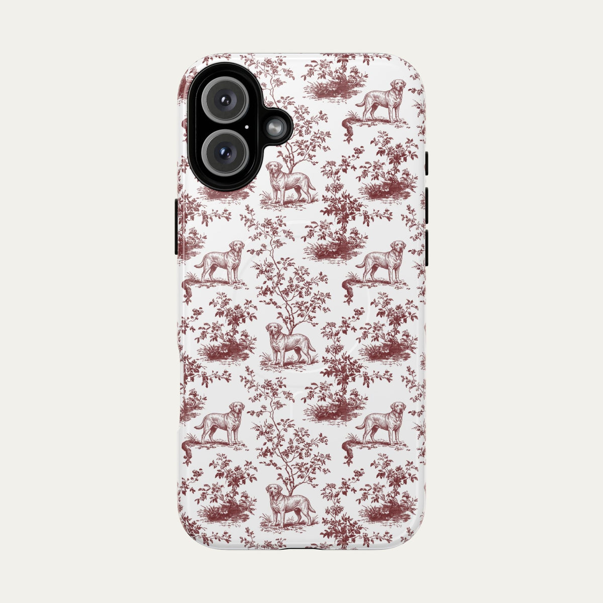 Labrador Retriever Burgundy Toile phone Case