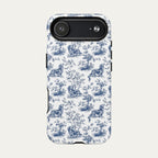 Dachshund Longhaired Blue Toile Phone case