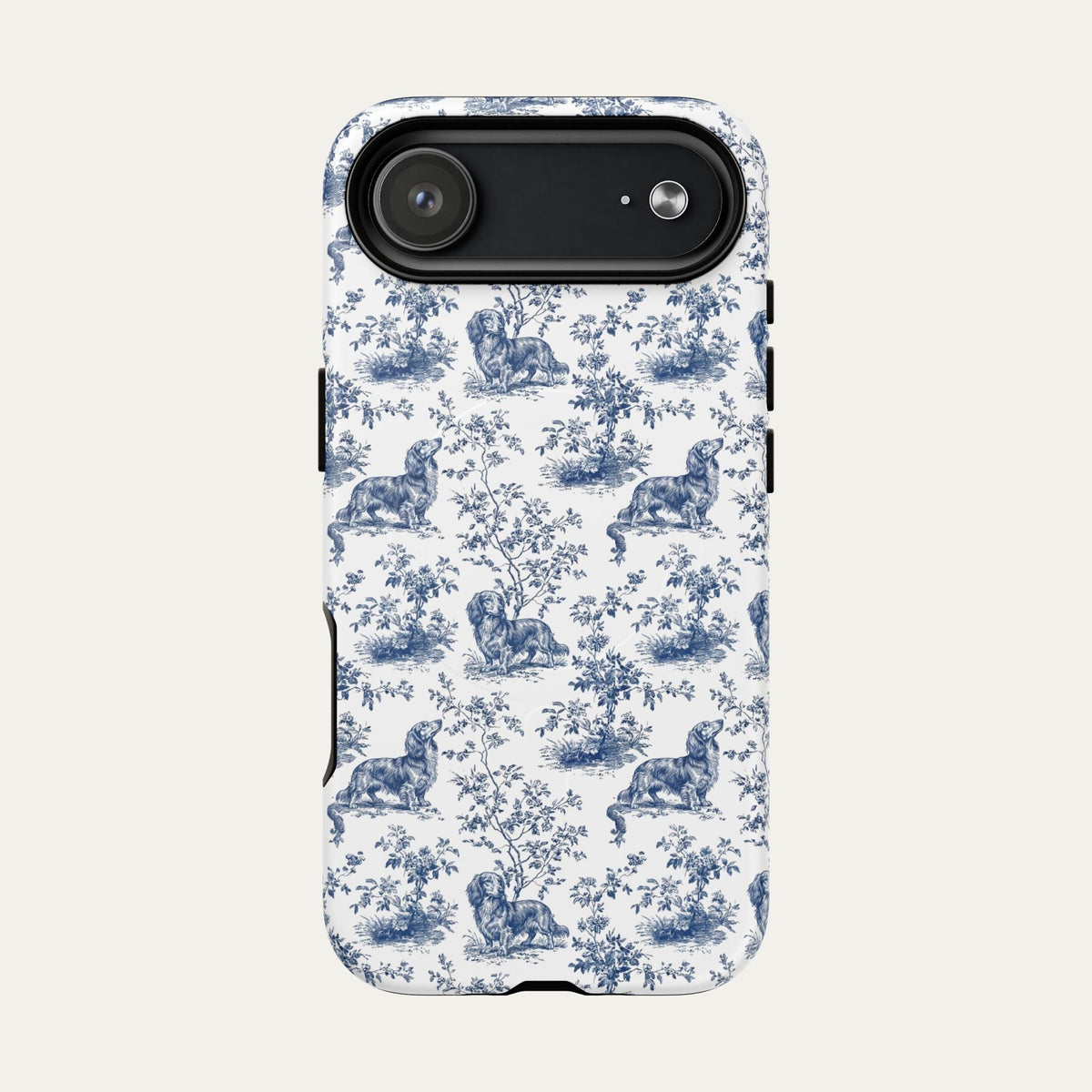 Dachshund Longhaired Blue Toile Phone case
