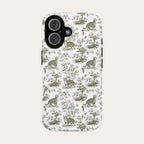 Tabby Cat Sage Green Toile phone Case