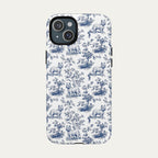 Westie Blue Toile Phone case