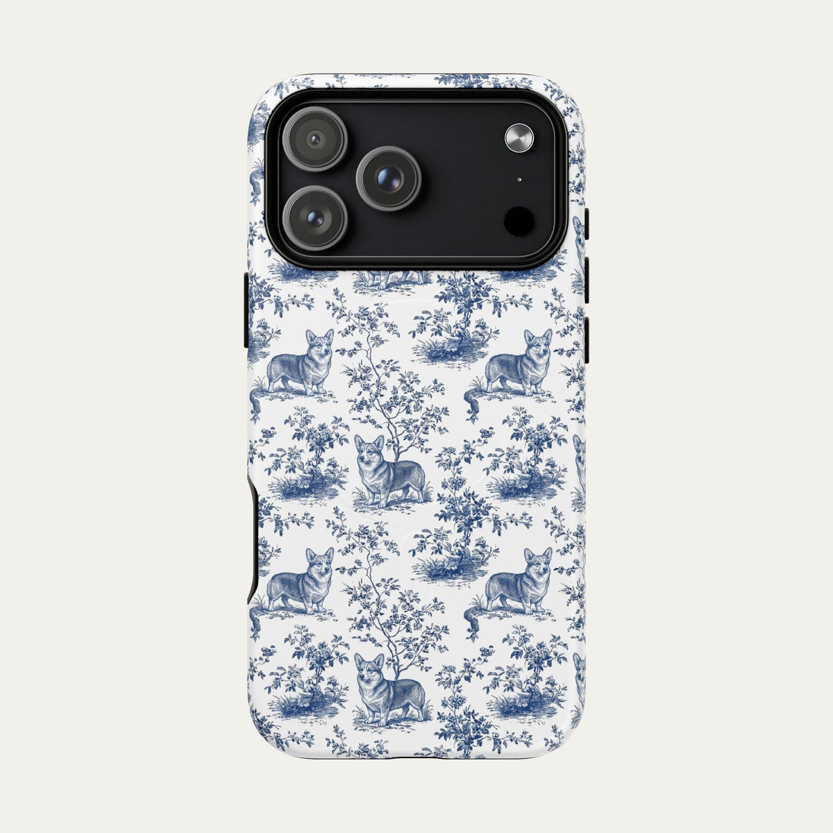 Corgi Blue Toile Phone case