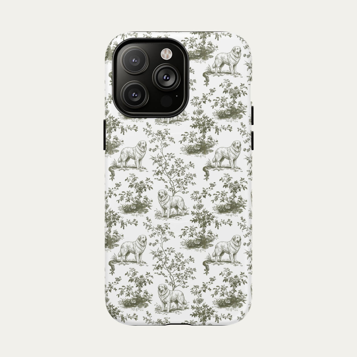 Great pyrenees Sage Green Toile phone Case