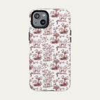 Samoyed Burgundy Toile phone Case