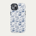 Persian Cat Blue Toile Phone case