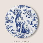 Great Dane Ceramic Coaster French Blue Toile