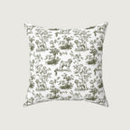 Shar Pei Sage Green French Toile Pillow