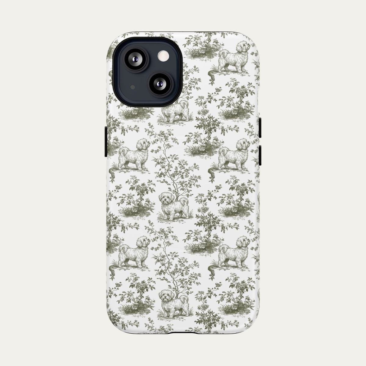 Maltese Sage Green Toile phone Case