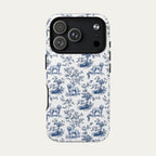 Goldendoodle Blue Toile Phone case