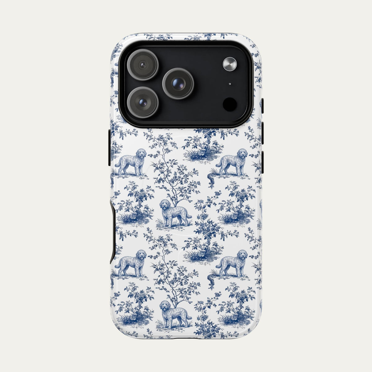 Goldendoodle Blue Toile Phone case