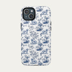 Goldendoodle Blue Toile Phone case