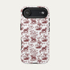 Bernedoodle Burgundy Toile phone Case