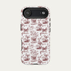 Husky Burgundy Toile phone Case
