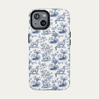 Golden Retriever Blue Toile Phone case