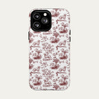 Labrador Retriever Burgundy Toile phone Case