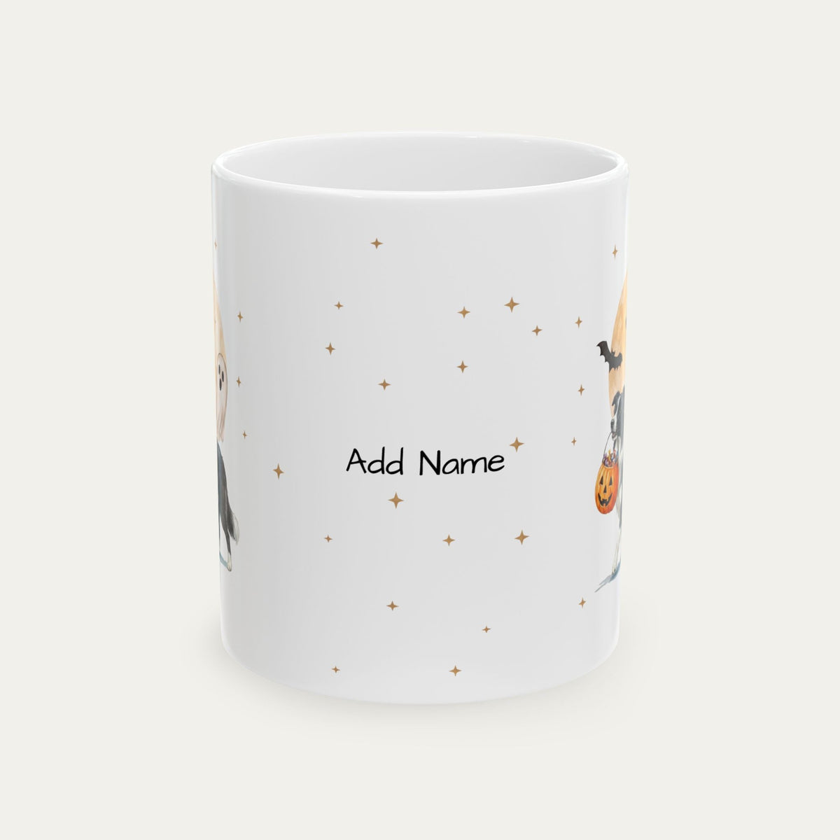 Custom Border Collie Halloween mug