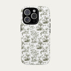 Bichon Frise Sage Green Toile phone Case