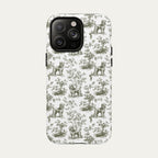 Poodle Sage Green Toile phone Case