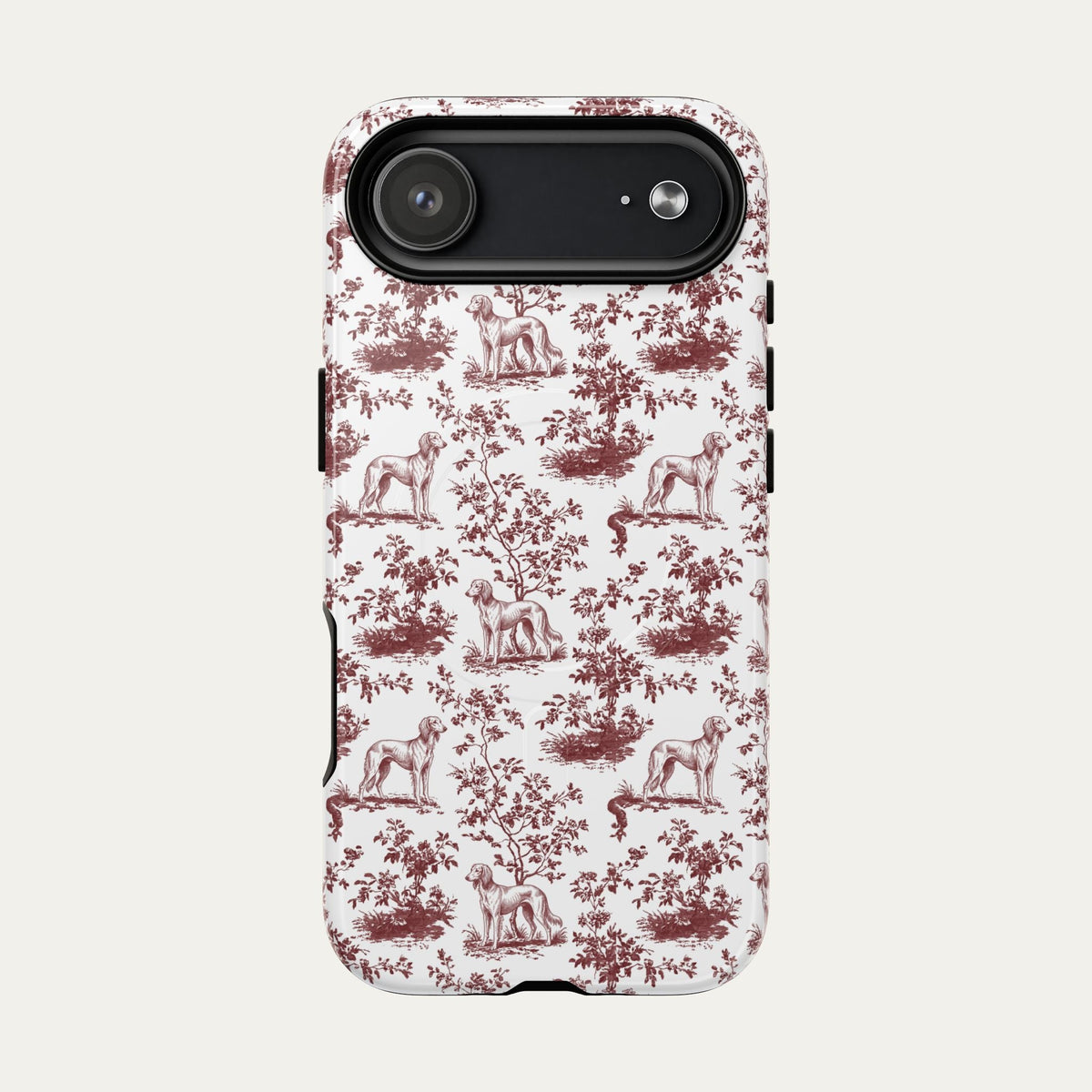 Saluki Burgundy Toile phone Case
