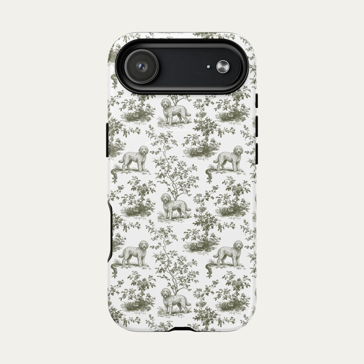 Goldendoodle Green Sage Toile phone Case