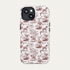 Boxer Burgundy Toile phone Case