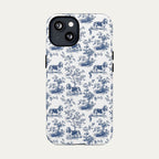 Basset Hound Blue Toile Phone case