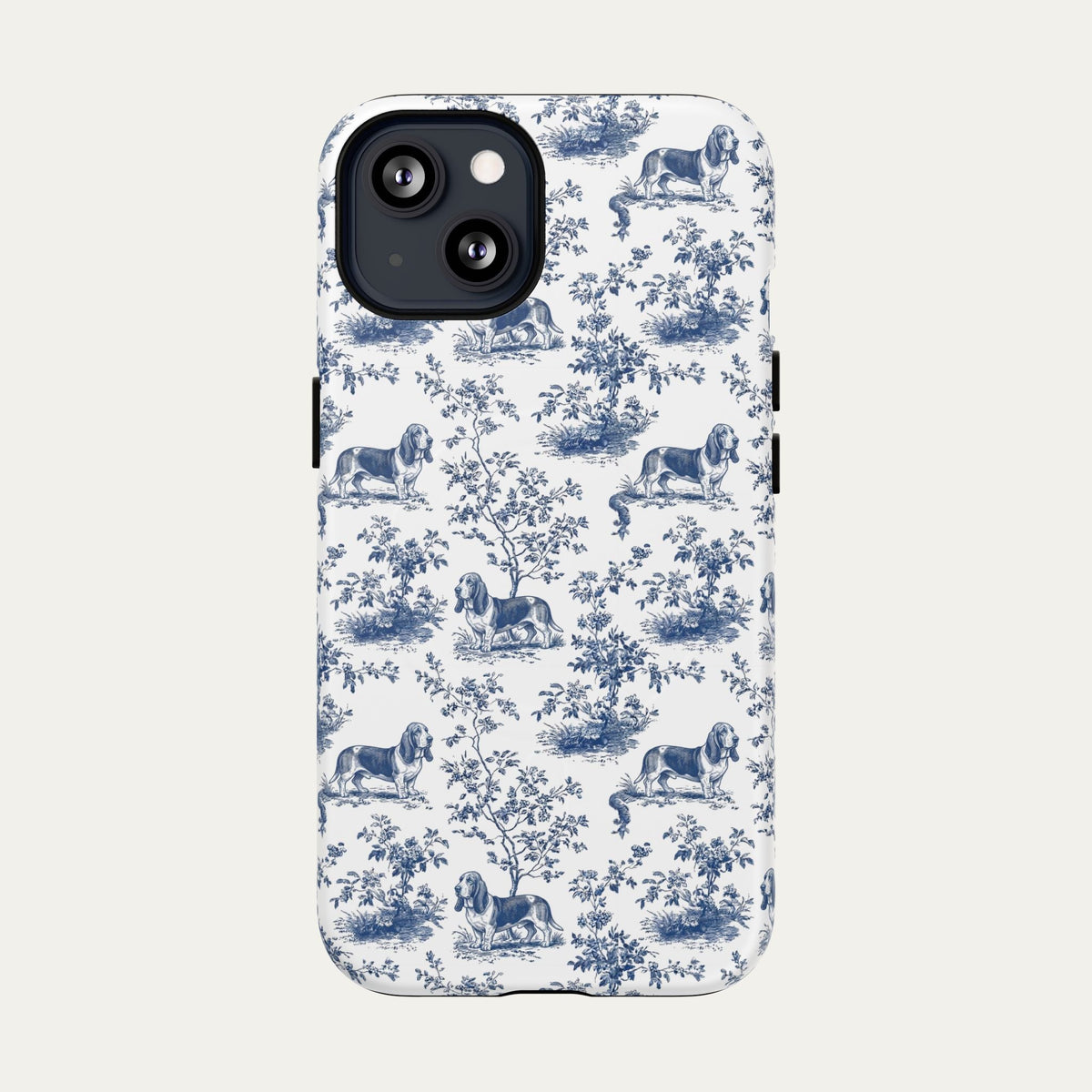 Basset Hound Blue Toile Phone case