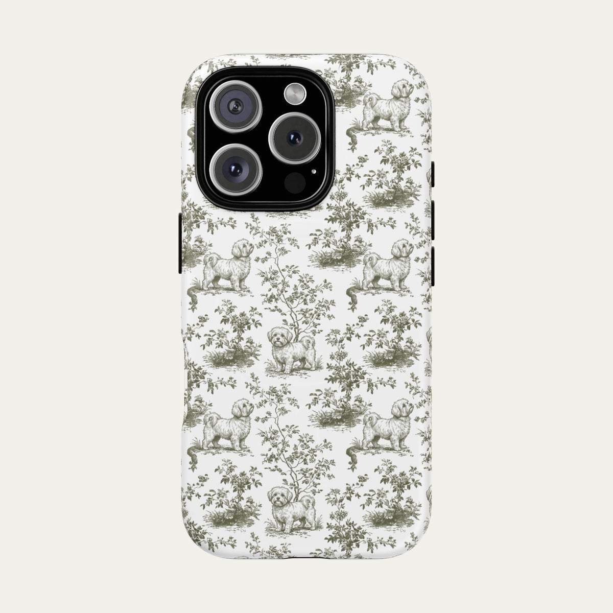 Maltese Sage Green Toile phone Case