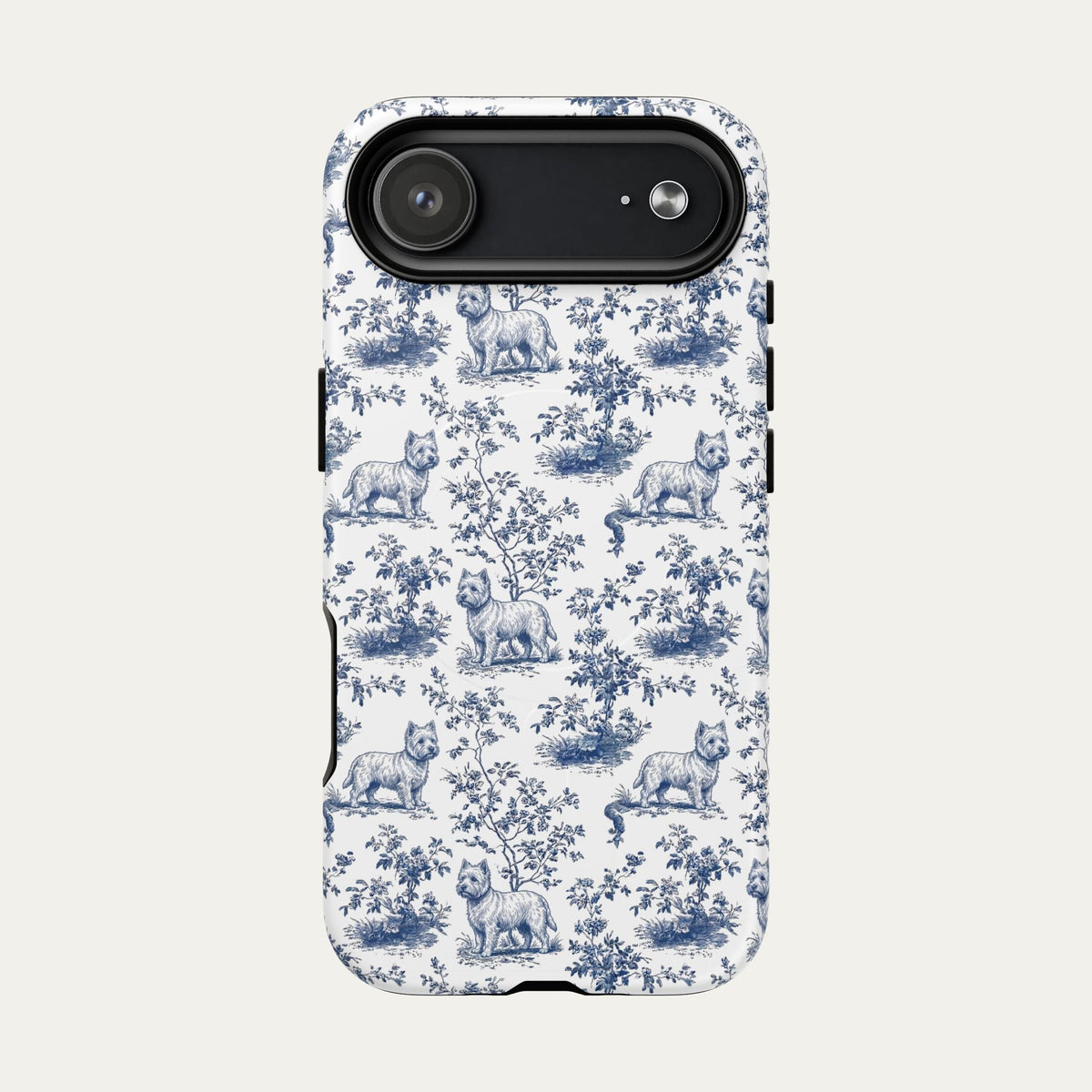 Westie Blue Toile Phone case