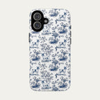 Toy Fox Terrier Blue Toile Phone case
