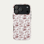 Pug Burgundy Toile phone Case