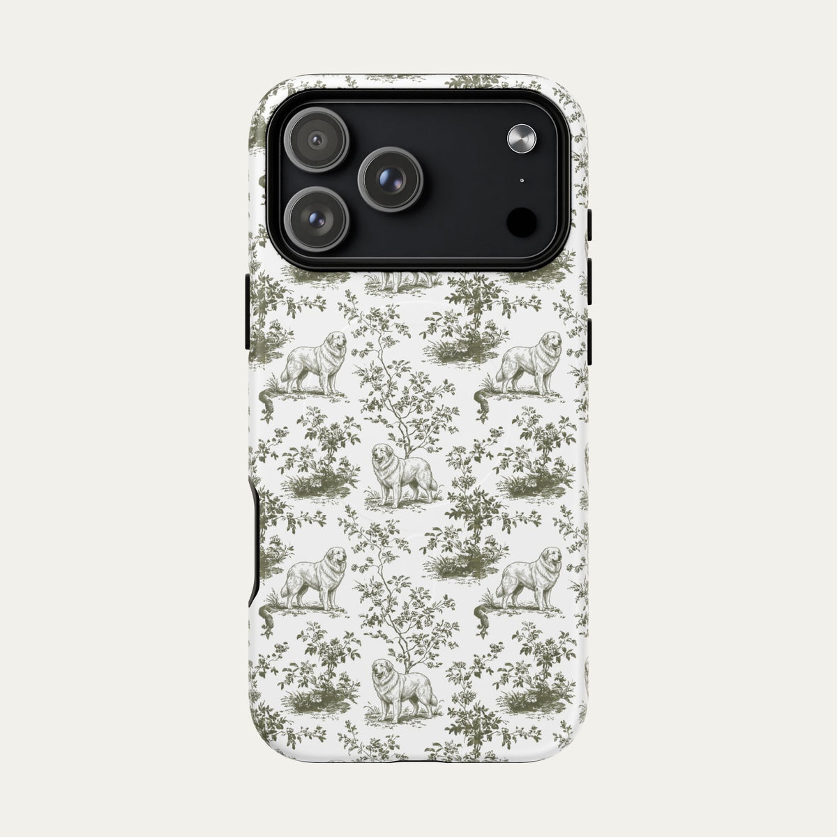 Great pyrenees Sage Green Toile phone Case