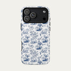 Persian Cat Blue Toile Phone case