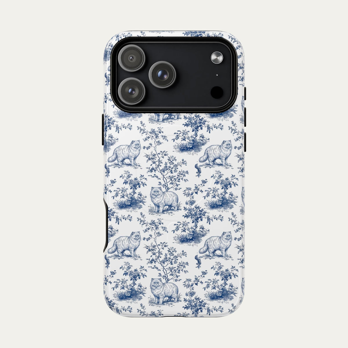 Persian Cat Blue Toile Phone case