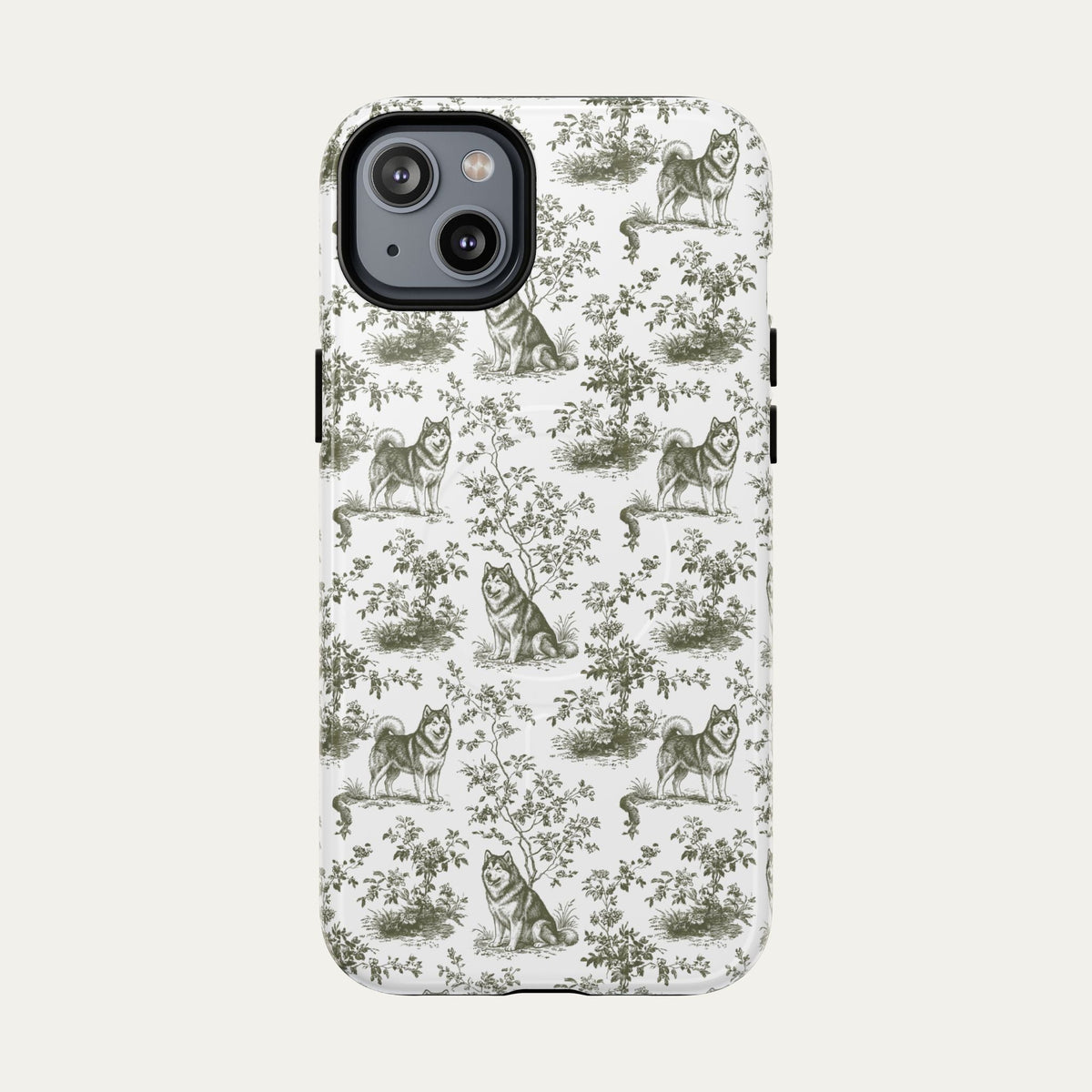 Alaskan Malamute Sage Green Toile phone Case