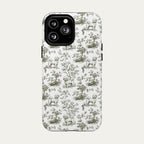 Bichon Frise Sage Green Toile phone Case