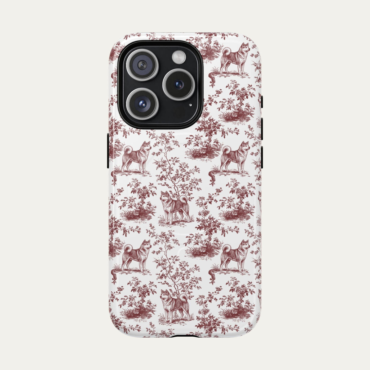 Akita Burgundy Toile phone Case