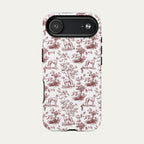 Greyhound Burgundy Toile phone Case