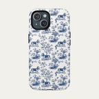 Basset Hound Blue Toile Phone case