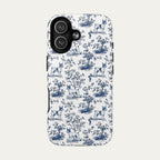 Toy Fox Terrier Blue Toile Phone case