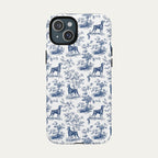 Doberman Blue Toile Phone case