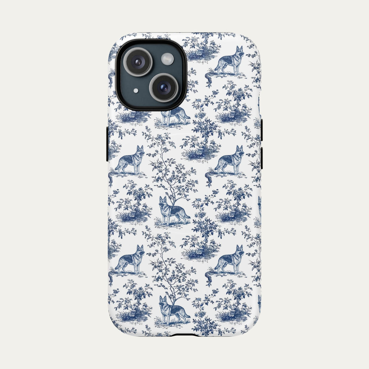 German Shepherd Blue Toile Phone case